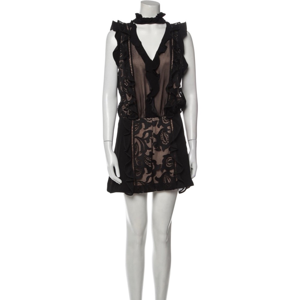 Alexis lace pattern mock neck top and shorts